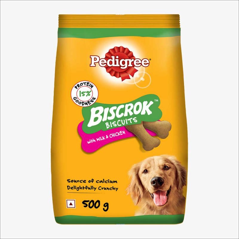 Pedigree Biscrok Biscuits for Dogs (Above 4 months) - Milk and Chicken Flavor