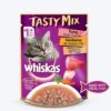 Whiskas Adult Tasty Mix Wet Cat Food Made With Real Fish, Tuna With Kanikama And Carrot in Gravy - 70g packs