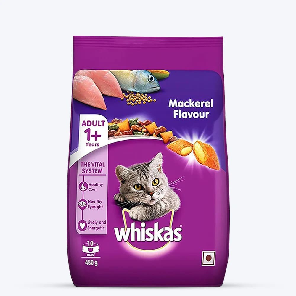 Whiskas-Mackerel-Adult-Cat-Dry-Food-480g Whiskas Mackerel Adult Cat Dry Food