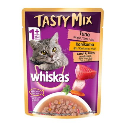 Whiskas Tuna With Kanikama and Carrot Adult Cat Wet Food - 70g packs